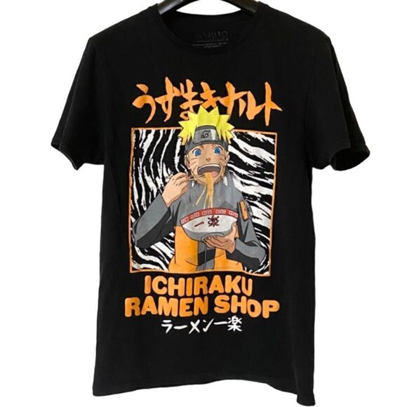 Naruto Shippuden Collection Men’s Black ICHIRAKU RAMEN SHOP graphic shirt - Picture 1 of 8